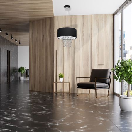 Lampa wisząca ALMERIA 1xE27 Elegancka Sznury Korali Chrom MLP6431 Milagro Metal + Tworzywo sztuczne+ Tkanina