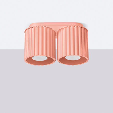 Oprawa Natynkowa 2x GU10 Aluminiowa Brzoskwiniowa Aura Deep Space SL.1825 Sollux