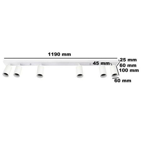 Lampa sufitowa QUALIS SPOT Reflektor Oprawa Halogenowa 6xGU10 Biała
