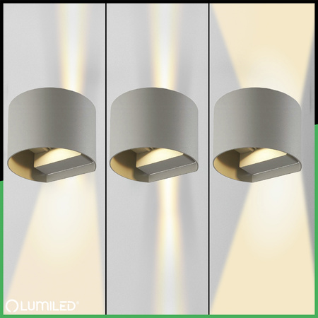 Kinkiet Ogrodowy Elewacyjny LED G9 Regulowany Okrągły Góra Dół Grafit PYXIS LUMILED