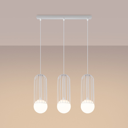 Lampa Sufitowa Wisząca Zwis 3x G9 Nieregularna Biała Nowoczesna Brina Sollux