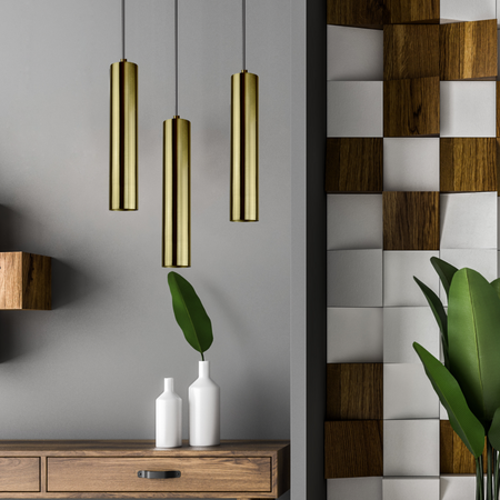 Lampa Wisząca Sufitowa NAPOLI 3x GU10 Zwis Złota GOLDLUX (Polux)