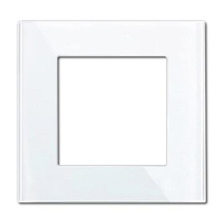 Ramka SZKLANA do gniazda biała pojedyncza