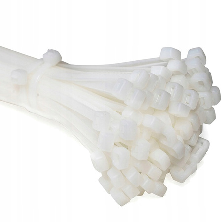 Opaska Zaciskowa Kablowa Mocna 7,6x350mm biała 50 sztuk ECOLIGHT