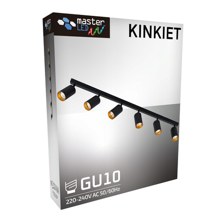 Lampa sufitowa ERIS SPOT Reflektor Oprawa Halogenowa 6xGU10 Czarno-Złota