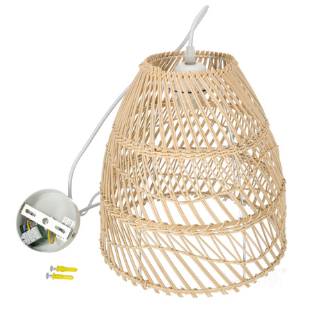 Lampa Wisząca Dekoracyjna Zwis Bambusowa E27 Rango Kobi