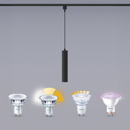 Lampa Wisząca na Szynę Oświetleniową Szynoprzewód LED GU10 Jednofazowa Czarna EasyLink Paxie Philips