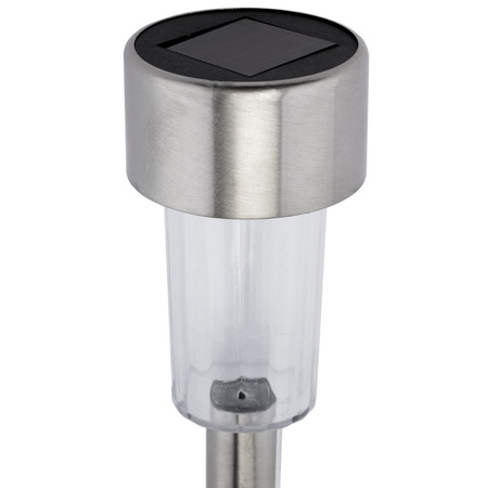 Lampa Ogrodowa LED Solarna Wbijana satyna INOX / CHROM