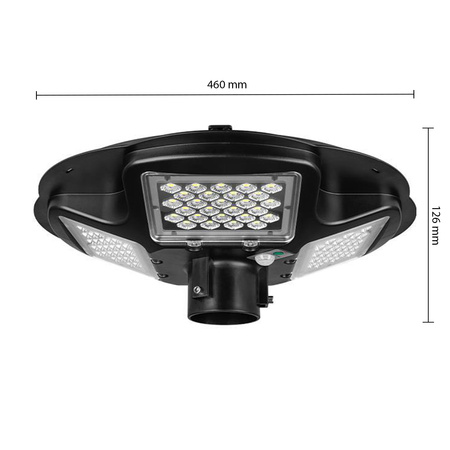 Lampa uliczna latarnia solarna LED 200W IP65 mikrofalowy czujnik ruchu + Pilot