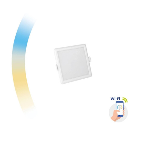 Panel LED Kwadratowy Podtynkowy wpuszczany 6W CCT ALGINE SPECTRUM Smart TUYA WiFi Ściemnialny