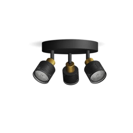 Lampa Sufitowa Reflektor 3x GU10 Czarna-Miedziana Niall Philips