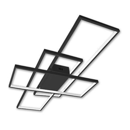 Lampa sufitowa geometryczna PLAFON LED żyrandol 130W 3000K-6500K czarny + pilot