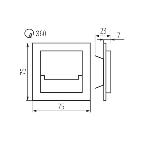 Oprawa schodowa LED SABIK MINI 0.8W 14lm 4000K 12DC Neutralna KANLUX