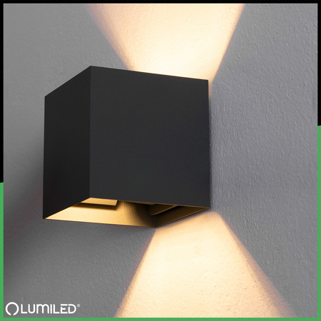 Kinkiet Ogrodowy Elewacyjny LED G9 Regulowany Góra Dół Grafit PYXIS LUMILED