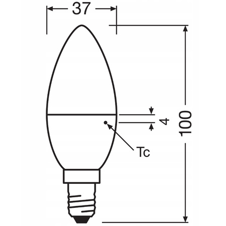 Żarówka LED B35 Świeczka E14 4.9W = 40W 470lm 3000K Ciepła 220° VALUE CLASSIC Osram