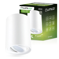 Oprawa Natynkowa HALOGENOWA Spot Tuba Ruchoma GU10 Okrągła Biała 115mm AMAT-L LUMILED