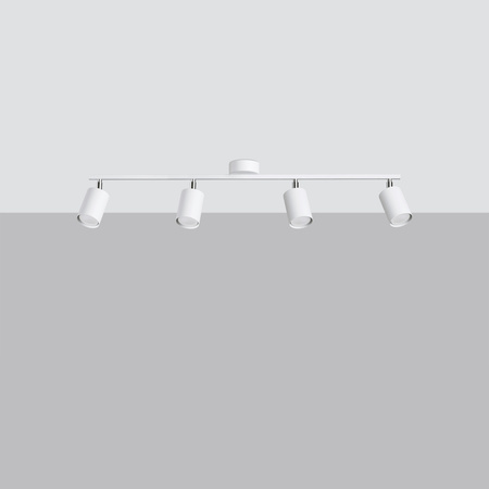 Lampa Sufitowa Oprawa Natynkowa SPOT TUBA Reflektor 4x GU10 Ruchoma Tubularna Biała Nowoczesna Lemmi Sollux