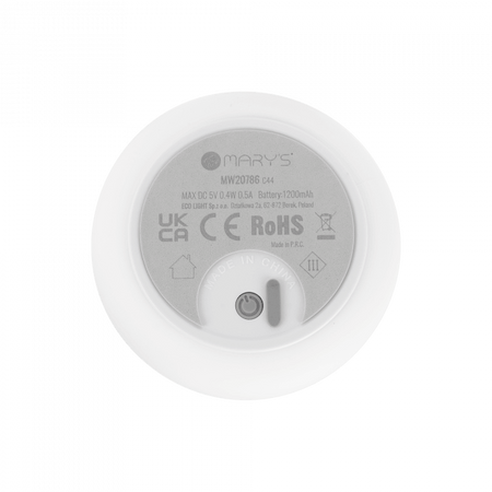 Lampka Nocna Dziecięca LED 0.4W 3000K Ciepła + Wielokolorowa RGB USB Akumulatorowa 1200mAh Biała + Pilot DUŻY MIŚ MARY'S