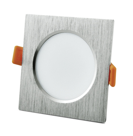 Oprawa podtynkowa kwadratowa VENUS LED srebrna 7W 570lm ciepła 3000K GOLDLUX (Polux)