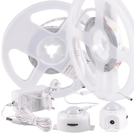 Taśma Pasek LED z Czujnikiem Ruchu i Zmierzchu 16.5W 1960lm 4000K Neutralna 220-240V Biała 5m Sanico Goldlux
