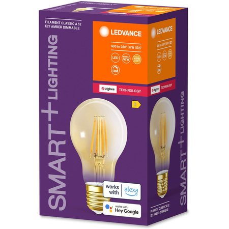 Żarówka LED E27 A60 6W 680lm 2400K Ciepła Filament LEDVANCE SMART+ ZigBee Ściemnialna