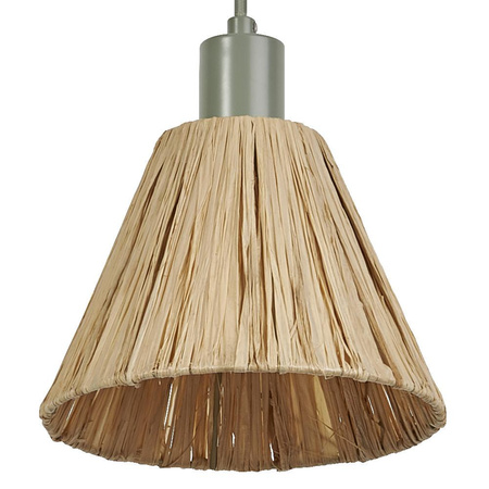 Lampa Sufitowa Wisząca Dekoracyjna E27 Zwis Brązowy Zielony Raffia Decor Ledvance