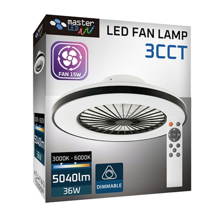 Plafon LED Lampa Sufitowa z Wentylatorem 55W 3000K-5000K z Pilotem