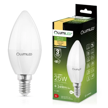 Żarówka LED ŚWIECA B35 E14 2,5W = 25W 249lm 3000K Ciepła 180° LUMILED