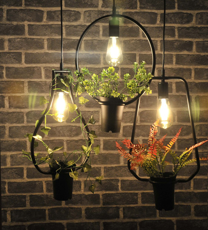 Lampa sufitowa wisząca IL MIO SOREN Czarna E27 z kwiatkiem GOLDLUX (Polux)