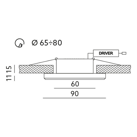 Oprawa HALOGENOWA Podtynkowa GU10 Szklana Kwadratowa Przeźroczysta Podświetlana OH39 Kobi