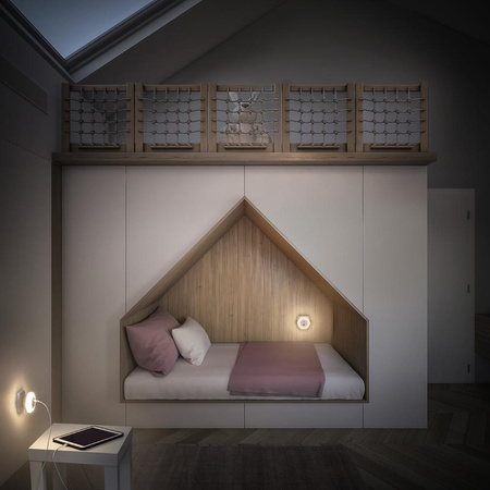 Lampka Nocna LED Z Wtyczką USB-A USB-C do Gniazdka 15W 4lm 3000K Ciepła z Czujnikiem Zmierzchu Biały Lunetta Ledvance