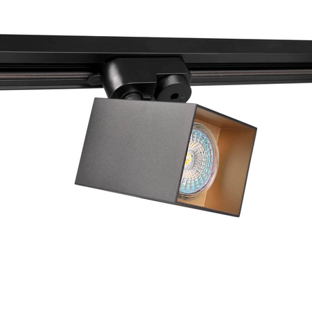 Zestaw Szynowy Szynoprzewód Szyna Listwa 1-Fazowa + 3x Reflektor GU10 Czarna Złota SQUARE Sanico Goldlux