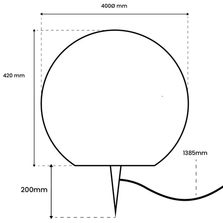 Lampa Oprawa Ogrodowa Zewnętrzna KAMIENNA KULA LED LUMIKULA 40cm E27 IP65 LUMILED
