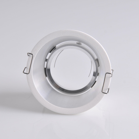 Oprawa Podtynkowa Okrągła Ruchoma KOLDING Biało - Srebrna MR16 GOLDLUX (Polux)