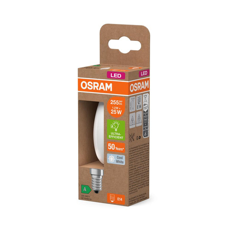Żarówka LED B35 Świeczka E14 1.2W = 25W 255lm 4000K Neutralna 330° 213lm/W CLASSIC ENERGY EFFICIENCY Osram