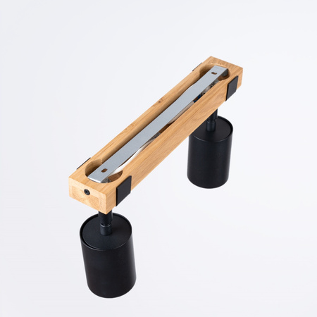 Lampa Sufitowa Oprawa Natynkowa SPOT TUBA Reflektor 2x GU10 Tubularna Czarna Brązowa Skandynawska Fager Sollux