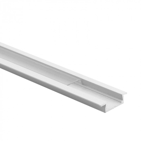 Profil Aluminiowy LED Wpuszczany Podtynkowy Biały 1m z Kloszem Przezroczysty do Taśm LED + Zaślepki seria P Ecolight