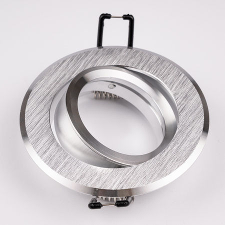 Oprawa Halogenowa Podtynkowa Lampa Sufitowa Okrągła Ruchoma GU10 MR16 Srebrna TRIAM LUMILED