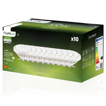 Zestaw 10x Żarówka LED AR111 G53 15W = 100W 1521lm 4000K 12V Neutralna 38° LUMILED