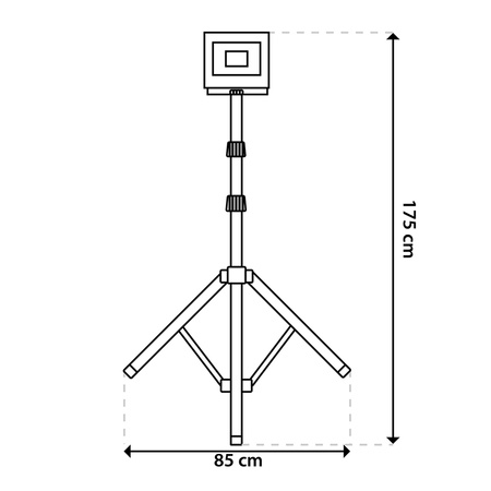 Naświetlacz LED ZUNA2 Halogen Lampa 20W 4000K na Statywie + Przewód + Złącze Hermetyczne LUMILED