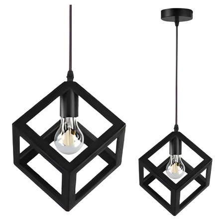Lampa Sufitowa Oprawa Wisząca Zwis E27 Czarna Cube Masterled