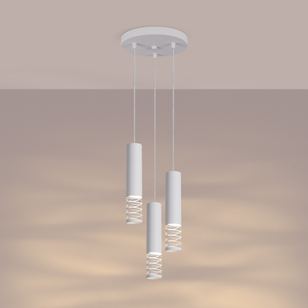 Lampa Wisząca Sufitowa 3x GU10 Biała LAMI Ocean Green SL.1689 Sollux