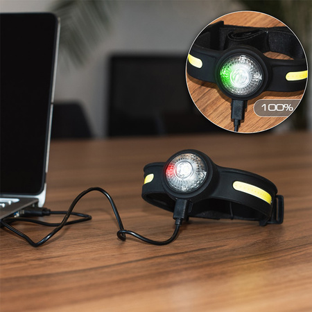 Latarka Czołowa Akumulatorowa LED COB + XPG 550lm USB-C 6 Trybów Pracy VA0154 Vayox