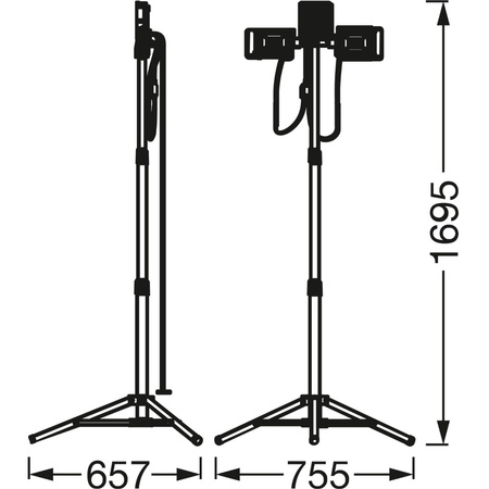 Naświetlacz Reflektor LED Lampa Akumulatorowy Na Statywie Przenośny Roboczy 40W 3600lm 4000K IP54 Pomarańczowy Worklight Ledvance