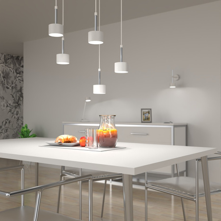 Lampa Wisząca Sufitowa ARENA Biała Srebrna 5xGX53 Milagro