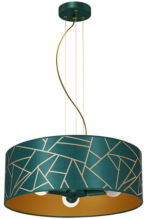 Lampa Wisząca Sufitowa ZIGGY Biała Złota Zielona 3xE27 Milagro