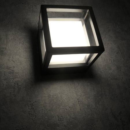 Lampa Ogrodowa Kinkiet Elewacyjny KANSAS LED IP44 12W 4000K Czarna GOLDLUX (Polux)