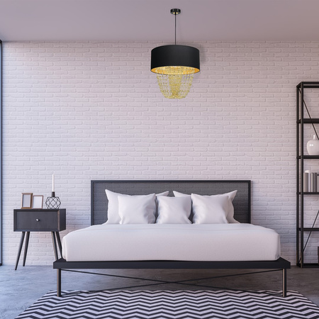 Lampa wisząca ALMERIA 1xE27 Elegancka Sznury Korali MLP6442 Milagro Metal + Tworzywo sztuczne+ Tkanina