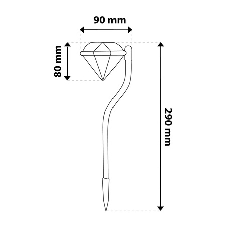 Lampa Solarna Ogrodowa LED Wbijana Ozdobna Zewnętrzna DIAMENT Chrom RGB