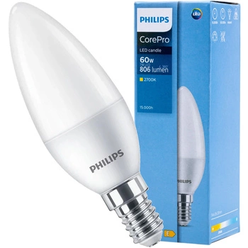 Żarówka LED E14 B38 7W = 60W 806lm 2700K Ciepła 180° PHILIPS